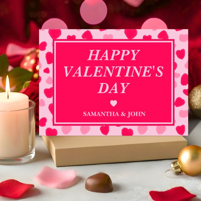 Blush Pink Watercolor Hearts Valentine’s Gift Holiday Card (Creator Uploaded)