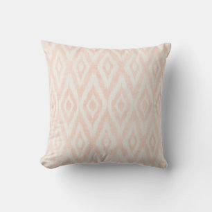 Blush Pink Watercolor Ikat Geometric Painted Print Cushion