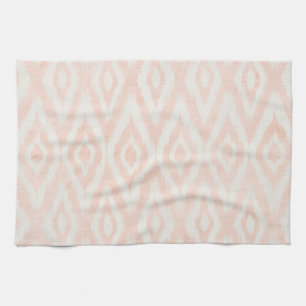 Blush Pink Watercolor Ikat Geometric Painted Print Tea Towel