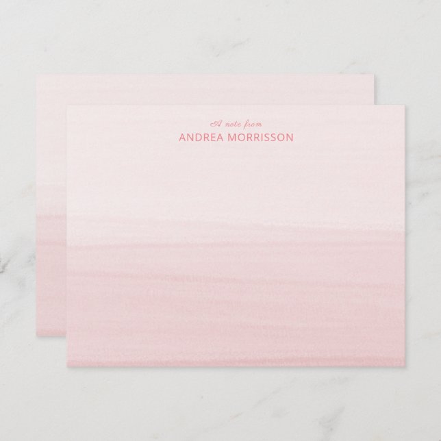 Blush Pink Watercolor Ombre Card (Front/Back)