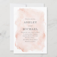Blush Pink Watercolor Paint Splash Wedding