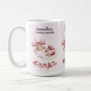 Blush Pink Watercolor Patisserie Cafe Branding Coffee Mug