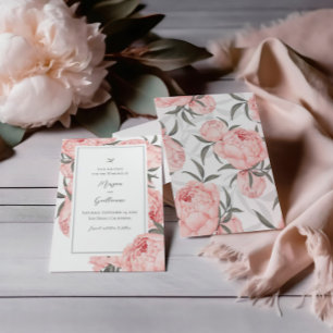 Blush Pink Watercolor Peony Wedding Save The Date