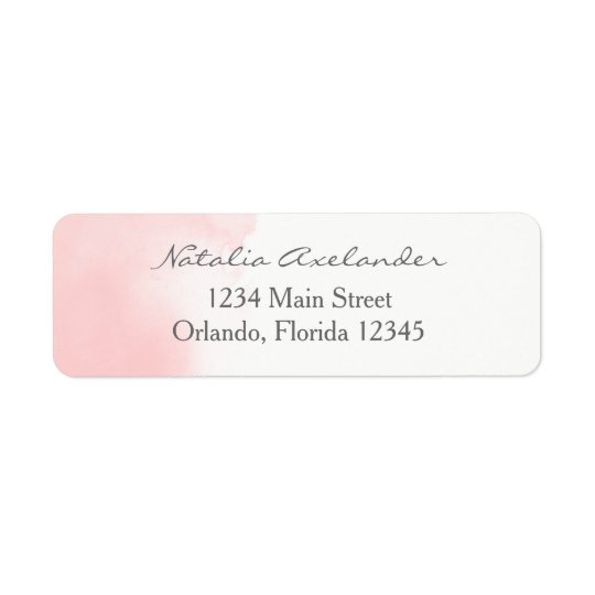Blush Pink Watercolor Return Address Label