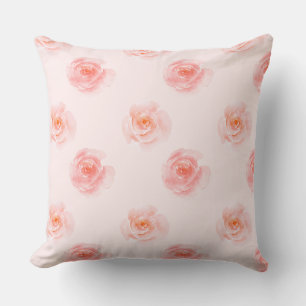 Blush Pink Watercolor Roses Cushion