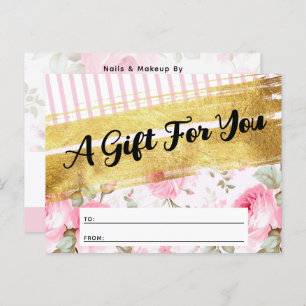 Blush Pink Watercolor Roses Gift Certificate Card