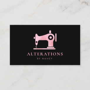 Blush Pink Watercolor Sewing Machine  Business Card