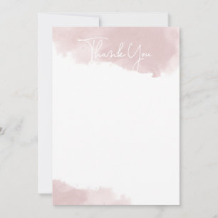 Blush Pink Watercolor Thank You Card