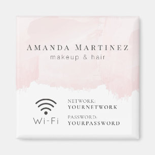 Blush Pink Watercolor Wi-Fi Sign Magnet