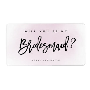 Blush Pink Watercolor Will You Be My Bridesmaid
