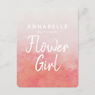 Blush Pink Watercolor Will You Be My Flower Girl Invitation