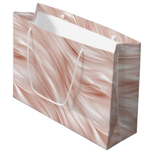 Blush Pink Wavy Streaks Bridal Shower Large Gift Bag