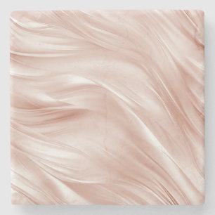 Blush Pink Wavy Streaks  Stone Coaster