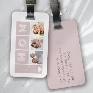 Blush Pink We Love You Mum Photos Luggage Tag