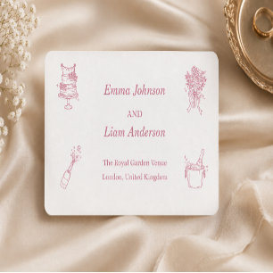 Blush Pink Wedding Address Labels
