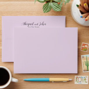 Blush Pink Wedding Envelope with Wildflower Liner
