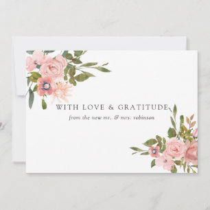 Blush Pink Wedding floral Thank You