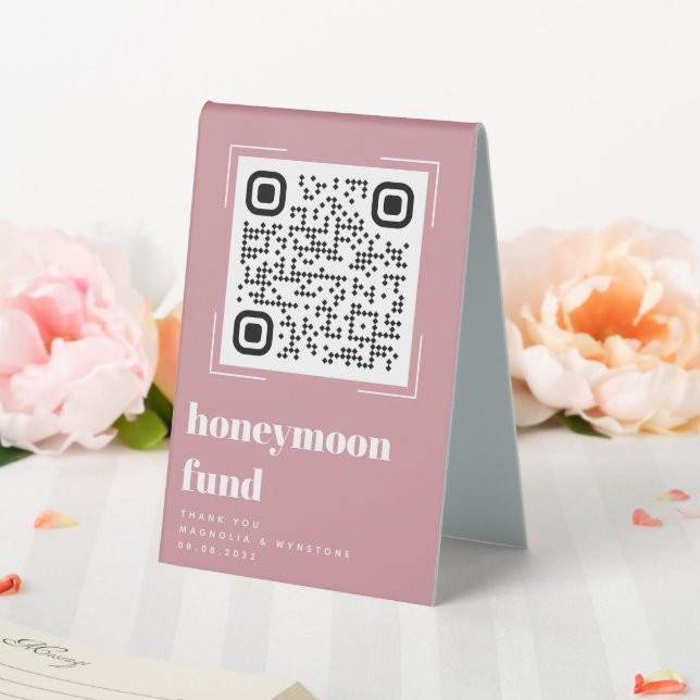 Blush Pink Wedding Honeymoon Fund QR Code (In SItu (Wedding))
