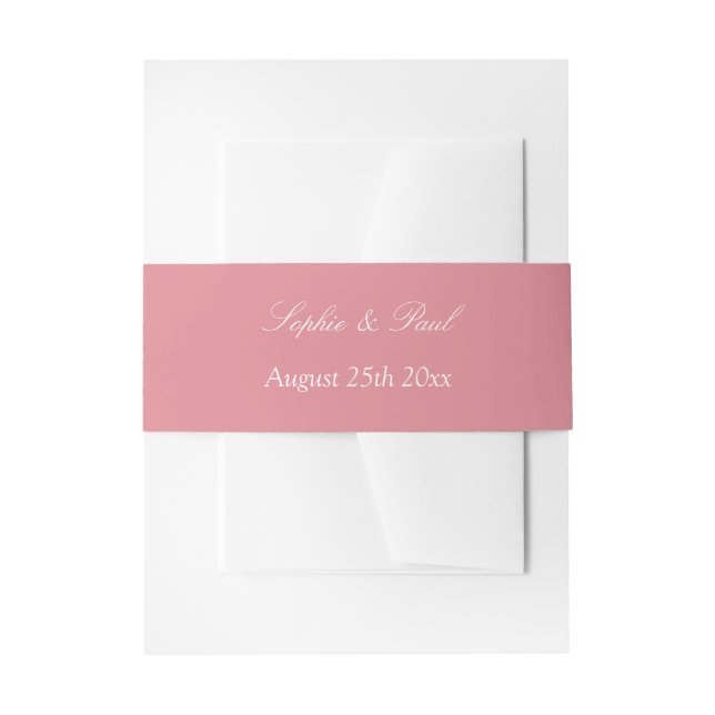 Blush Pink Wedding Invitation Belly Band (Front Example)
