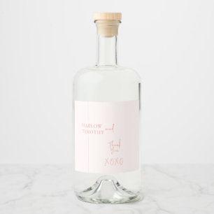 Blush Pink wedding Liquor Bottle Label