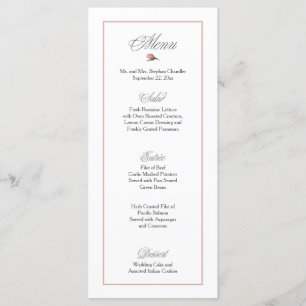 Blush Pink Wedding Menu