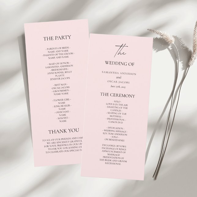 Blush Pink Wedding Menu (Creator Uploaded)