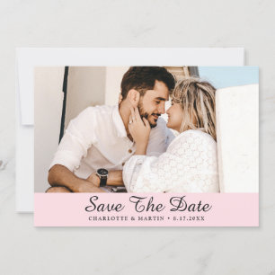 Blush Pink Wedding Photo Save The Date Cards