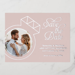 Blush Pink Wedding Save the Date Announcements