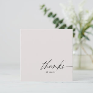 Blush Pink Wedding Script Thanks Thank You Card  