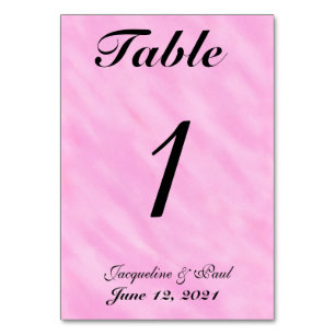 Blush Pink Wedding Table No. Cards