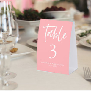 Blush Pink Wedding Table Number 