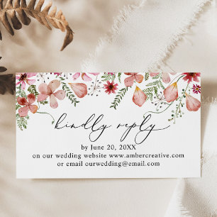 Blush Pink Wedding Website RSVP Enclosure Card