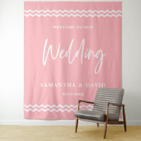 Blush Pink Wedding Welcome Sign Backdrop