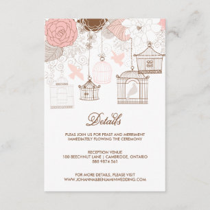 Blush Pink Whimsical Birdcages Details Card