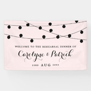 Blush Pink Whimsical Fairy Lights Rehearsal Dinner Banner