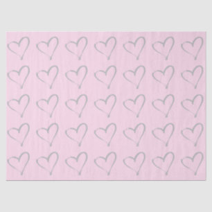 Blush Pink Whimsical Hearts Tissue Paper