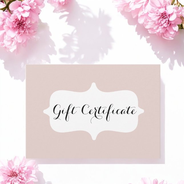 Blush Pink White Business Gift Certificate Card (Creator Uploaded)