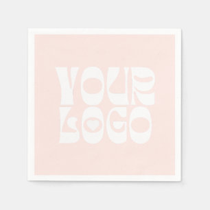 Blush Pink & White Corporate Business Logo Napkin