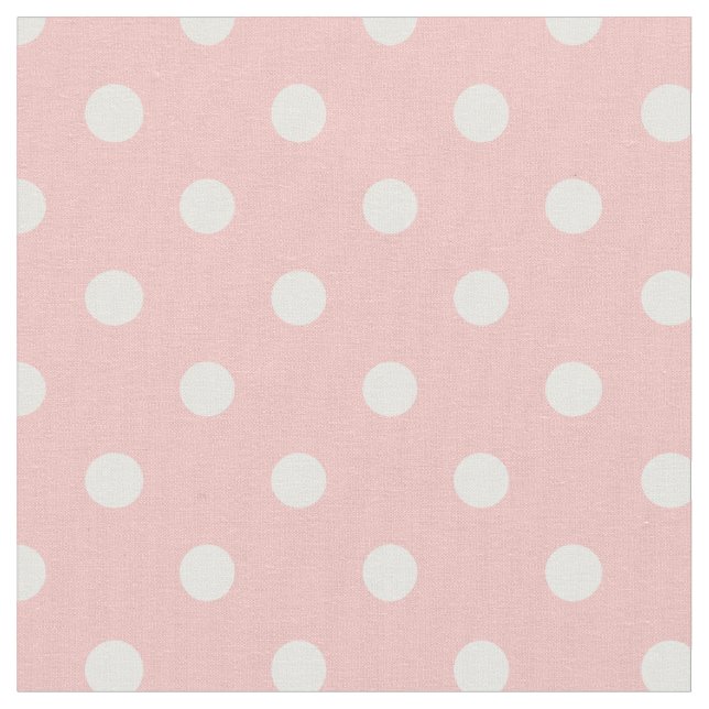 Blush Pink & White Dots | Fabric (Close Up)