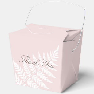 Blush Pink White Fern Large Thank You Favour Box