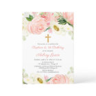 Blush pink white floral baptism 1st first birthday