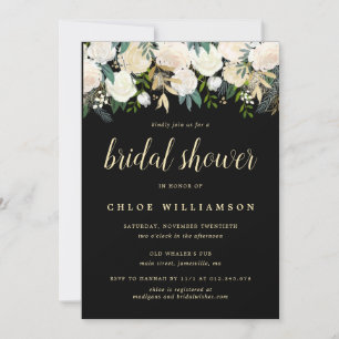Blush Pink White Floral Bridal Shower Invitation