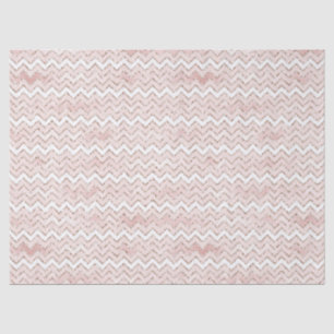 Blush Pink White Glam Glitter Zig Zag   Tissue Paper