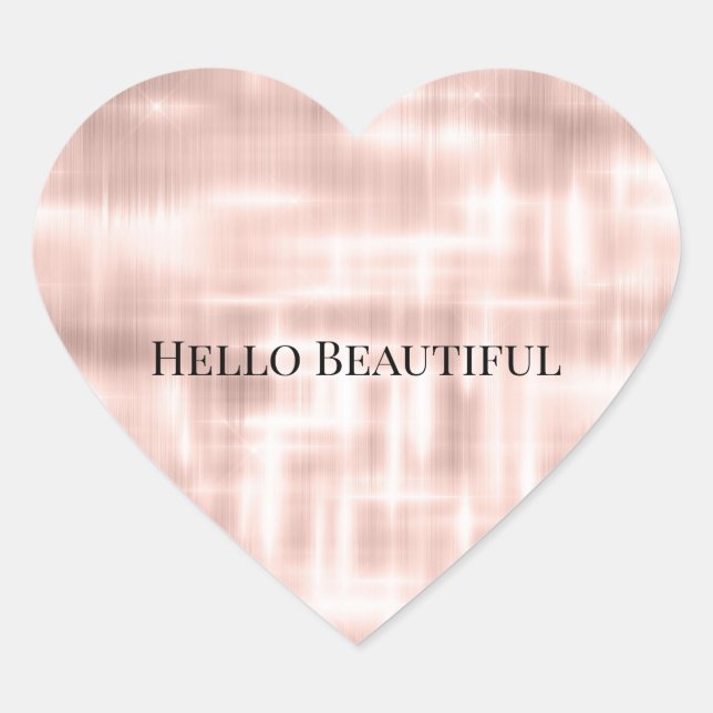 Blush Pink White Glam Heart Sticker (Front)