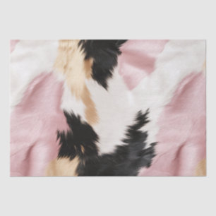 Blush Pink White Gold Black Cowhide Animal Tissue Paper
