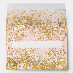 Blush Pink White Gold Confetti Sparkle Envelopes