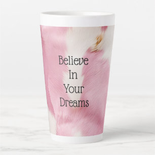 Blush Pink White Gold Cowhide Animal Latte Mug