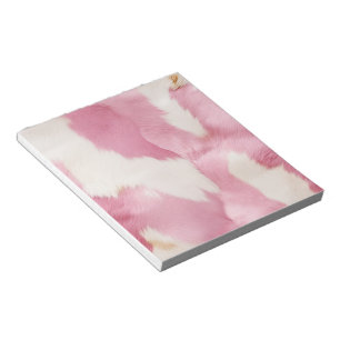 Blush Pink White Gold Cowhide Animal Notepad
