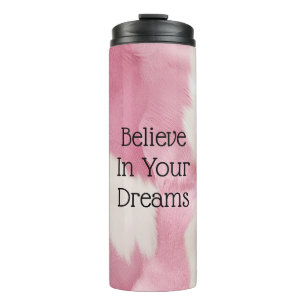 Blush Pink White Gold Cowhide Animal Thermal Tumbler