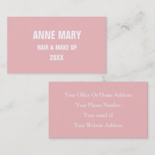 Blush Pink White Hair & Makeup Girly Modern Cool Business Card
